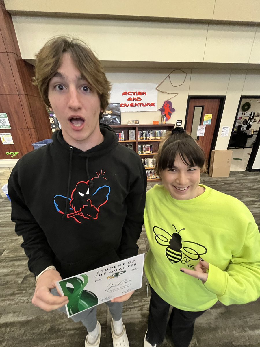 This young man brings so much joy (and sass) to the library every day 😊 so proud and honored to have him as my student of the quarter! Jack is going places and I can’t wait to see him shine! @JME_Clifford @jackcliffor @ProsperEaglesFB @ProsperHS