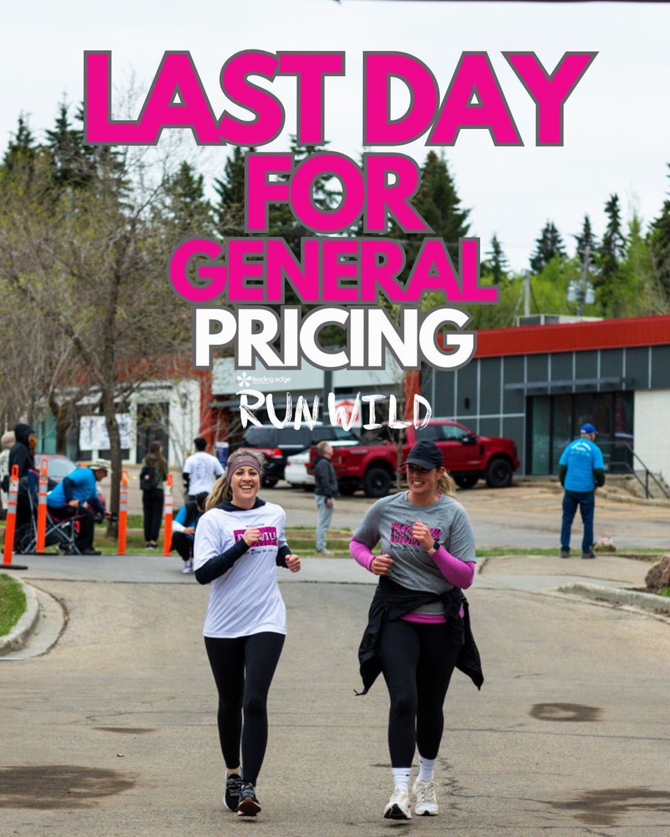 Today is your last chance to sign up for RunWild before our fees increase at 11:59pm TONIGHT! In this economy, why wait?! #irunwild #runwithpurpose #runwithus