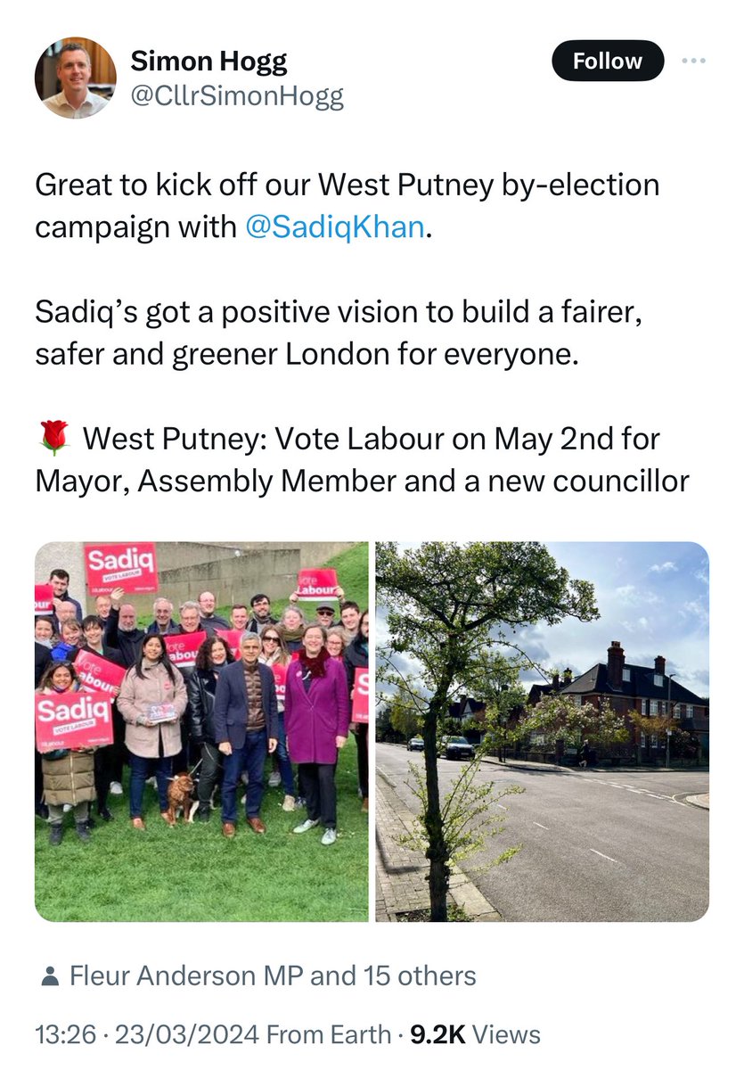 An example of <a href="/CllrSimonHogg/">Simon Hogg</a>’s routine dishonesty. 

This photo with <a href="/SadiqKhan/">Sadiq Khan</a> was taken outside the library in Roehampton Ward, not in #WestPutney Ward.
