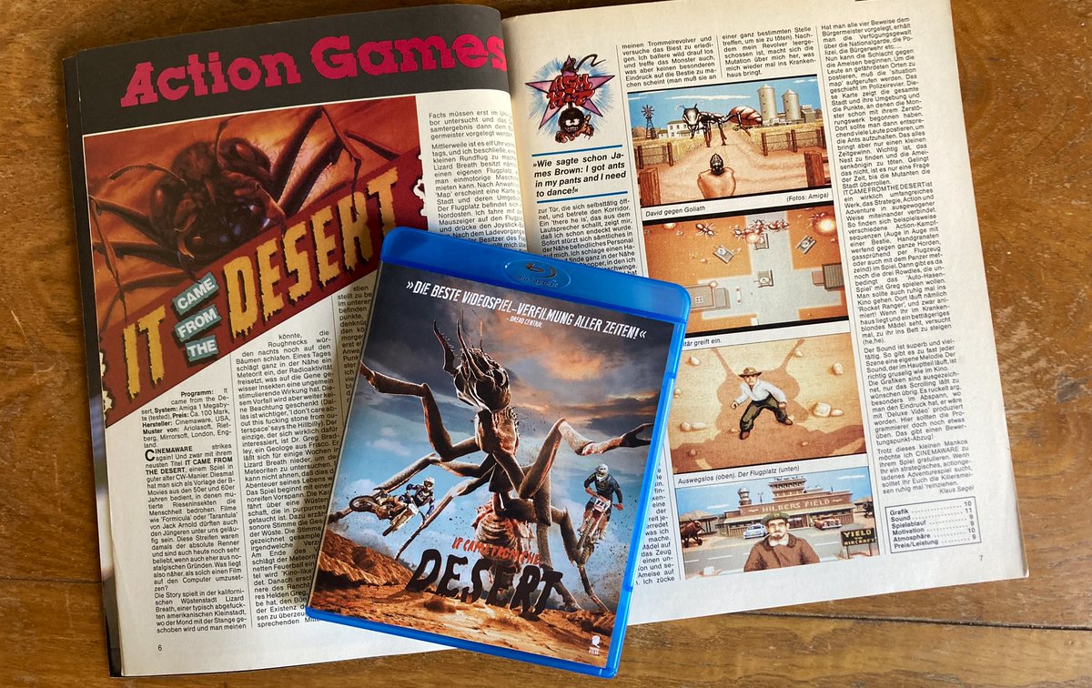 PixelkinoPod's tweet photo. Wüste Amiga-Ameisen greifen an! In der aktuellen Folge kümmern wir um das Cinemaware-Game IT CAME FROM THE DESERT von 1989 und blicken auf die Monsterfilm-Inspiration THEM! von 1954 und die Spieleverfilmung von 2017 - für alle Steady- &amp; Patreon-Unterstützer jetzt schon online! https://t.co/OkOeTHdRxP