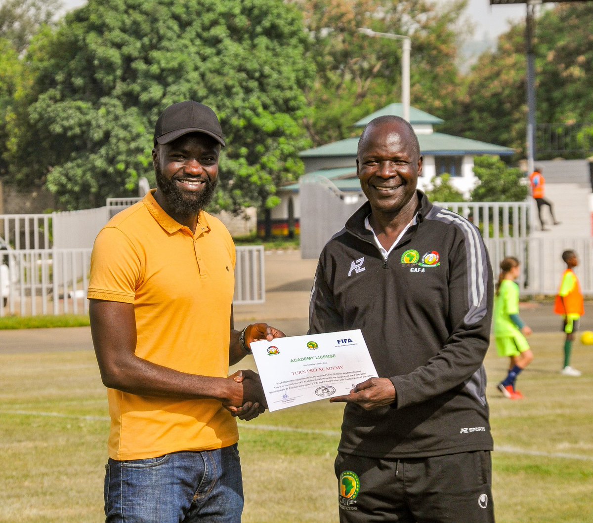 TurnProAcademy's tweet photo. Big news for Turn Pro Academy! We're officially a Class 3 Academy licensed by the Football Kenya Federation @OfficialFKF ! This rigorous process ensures we meet the highest standards in curriculum, equipment, coaching, child safety, and more. https://t.co/0ffKv1I8pr