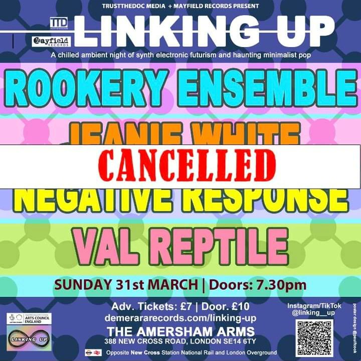 Sorry to announce that this gig on 31 March is cancelled due to a safety issue a the venue that means it would not be right for the event to go ahead I apologise to anyone who was planning on attending. Any tickets holders will be refunded in full immediately