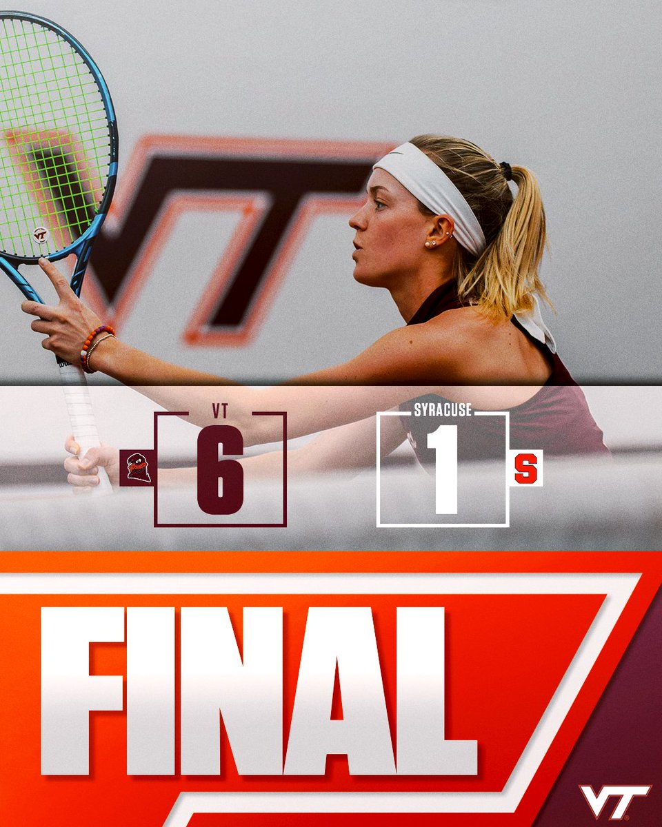 HokiesWTennis's tweet photo. Hokies take down #37 Syracuse 🥳 https://t.co/EVL5eu5oHu
