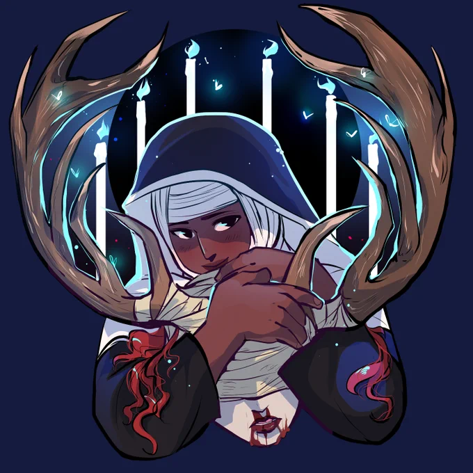 Double-Sided OC Charms Donata (Reaper Nun) and Hanan (Sacrifice Nun)And the last two for this batch! Two characters from my webcomic, but I hope you like them even without knowing who they are! I had so much fun with these hehehe  