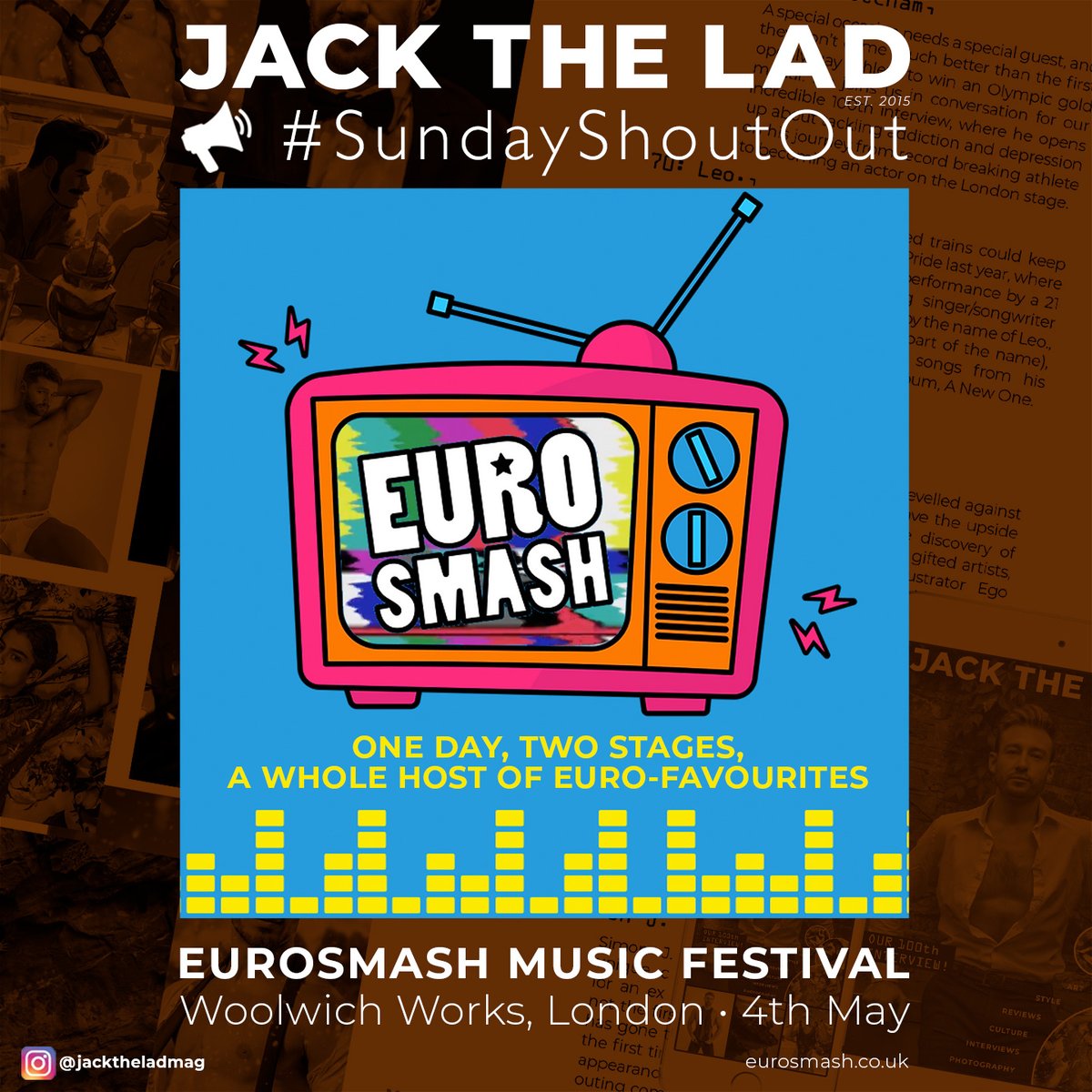 #SundayShoutout Are you Eurovision ready? Get the party started @eurosmashfest. A day of Euro-favourites @woolwich_works including @planetjedward, @KatrinasWeb, @Subwoolferband as well as @JackTheLadMag featured @linuskarp & @suddenlyjoseph See you there! woolwich.works/book/instance/…
