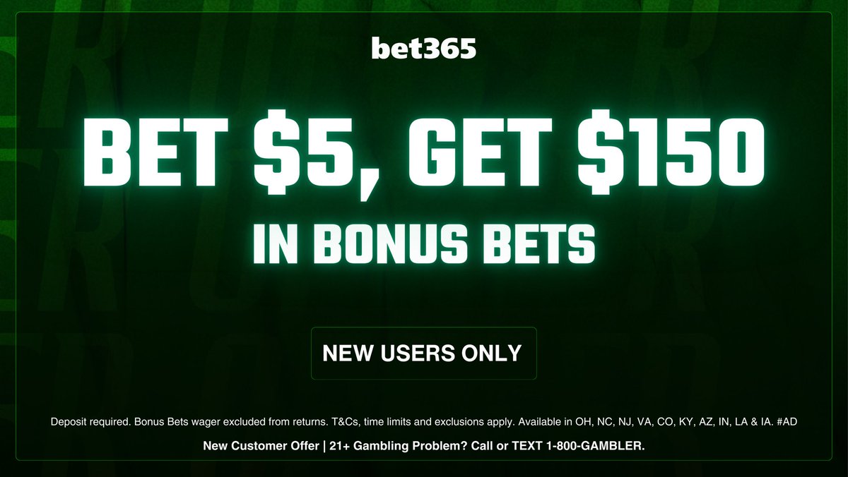 CodyBrownBets's tweet photo. 🥳 Jarred has crushed it, he turned the bonus bets into $310 cash.

If you haven’t claimed this offer yet, I strongly recommend you do…

🎁👉🏼 https://t.co/QSb4HmXeI1

Just join bet365 using the link, wager $5 and you’ll get the $150 bonus.

21+, gamble responsibly. https://t.co/A2xxFZsUWO