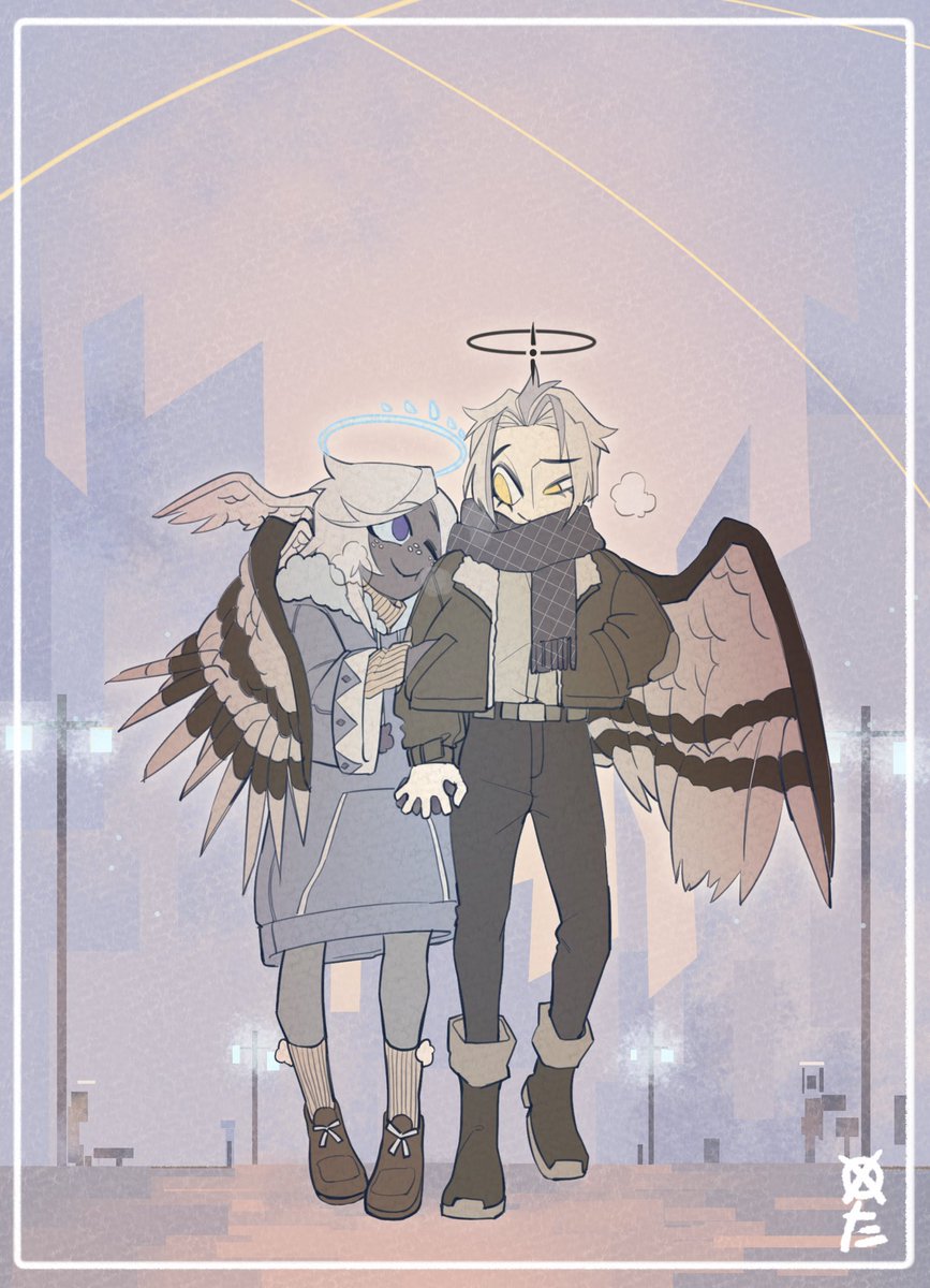 cary0621's tweet photo. “I wish this winter we can build a snowman together .”
“Sure I’ll comply with your wishes,your highness.”
❄️❄️❄️

#HazbinHotelLute #HazbinHotelEmily 
#HazbinHotelFanart #emilute https://t.co/DsDWEmXEjf