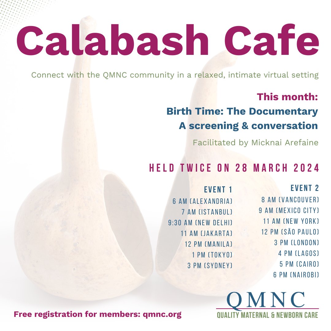 Held at two times to accommodate global participation. Choose the time that works best for you.

 ➡️ Watch &amp; discuss Birth Time: The Documentary
Free for members→ qmnc.org/about-qmnc/cal… 
Join→ qmnc.org/about-qmnc/