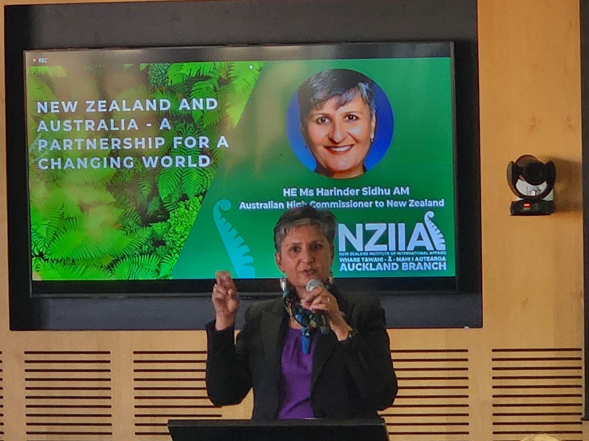 On Thursday night we were thrilled to welcome 🇦🇺 Australian HC to NZ 🇳🇿, HE Harinder Sidhu, to our offices as part of an event hosted by @NZIIA_AKL. HE spoke about the geostrategic challenges facing the world, and how the Trans-Tasman relationship must evolve to meet them.