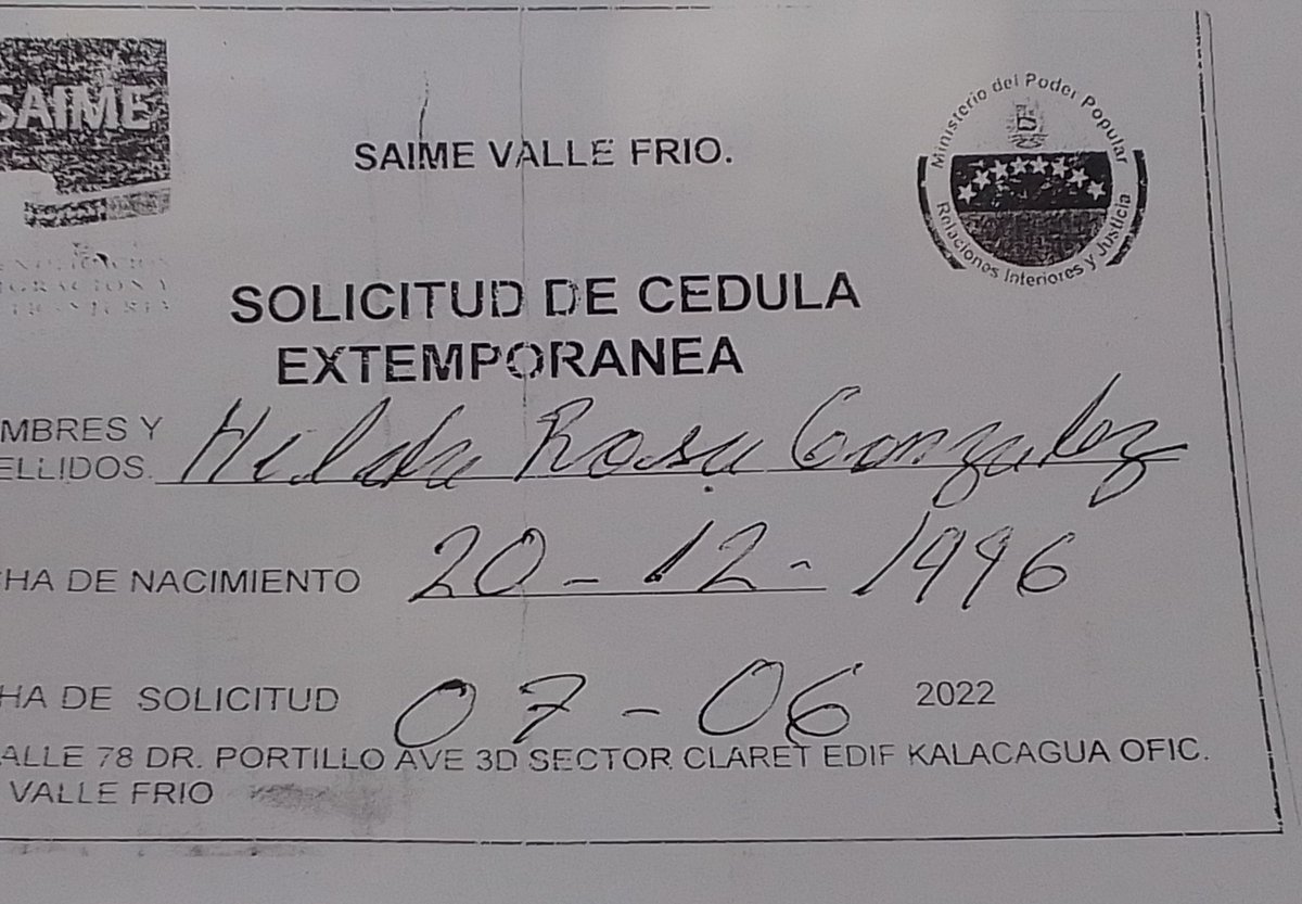 moncholopez31's tweet photo. @NicolasMaduro @VenezuelaSaime   La Sra Hilda Rosa González Montiel lleva 2años yendo al saime en Maracaibo y no le solucionan lo de su cédula #derechoidentidad #cedulaextemporanea @dcabellor https://t.co/Rf7qawcbVv