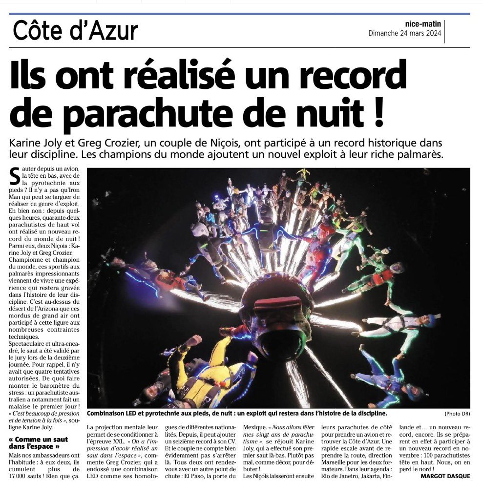 Notre nouveau Record du Monde dans Nice Matin @nicematin #nicematin