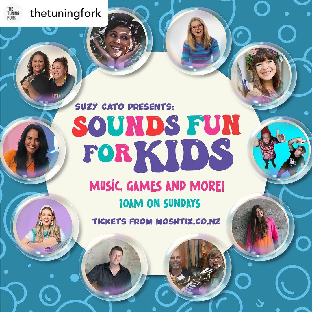 So… I’ve created a series of music events, for kids and whanau at The Tuning Fork in Auckland so tamariki can sing &amp; dance to waiata made for them! 
Anika lifted the roof yesterday. Next month it’s Music with Michal &amp; Claudia Robin Gunn.  soundsfun.nz for more info