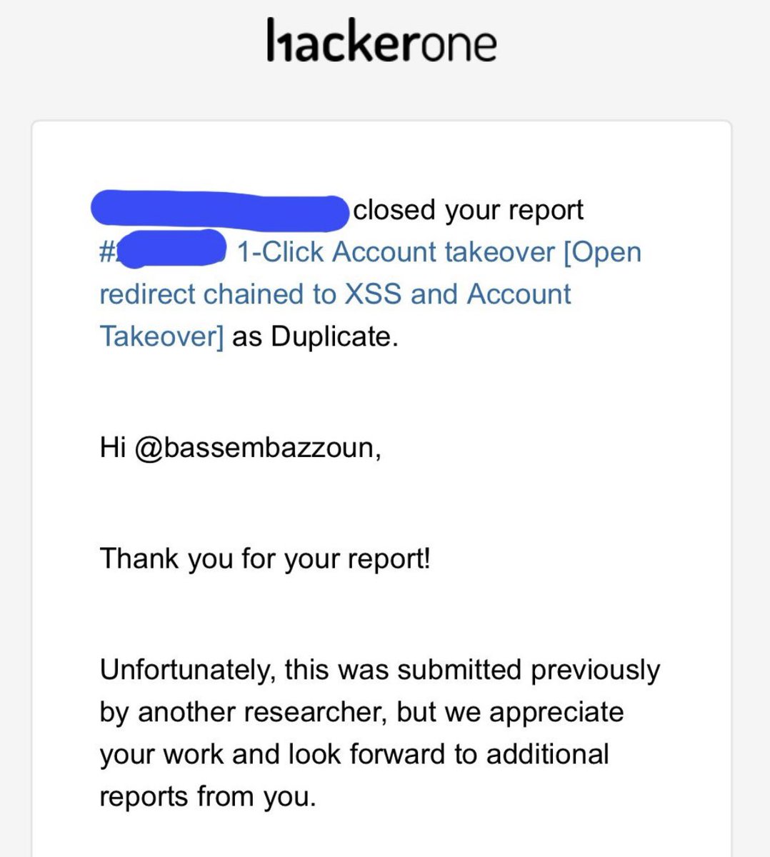 Found an endpoint: …/redacted?redirectionParam=/Path 1. Supplied any url: (Open redirect ✅ ) 2.Supplied javascript:alert(1) ( XSS ✅ ) 3.Created payload to steal the victim’s cookies and redirect them to our own website: ( ATO ✅ ) #BugBounty #bugbountytips #hackerone