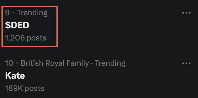 giottodf's tweet photo. $DED trending above Kate 😯 https://t.co/p6uY2VUhWI