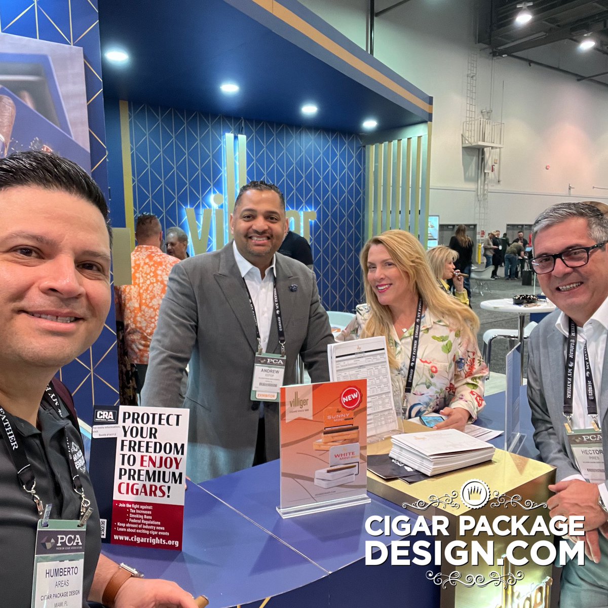 Day 2 of #PCA24 kicks off with my extended <a href="/VilligerCigars/">Villiger Cigars</a> family. #cigarpackagedesign