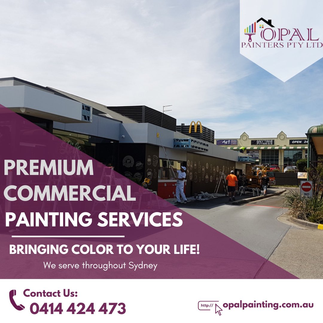 TalgatAbbas's tweet photo. Give your business a fresh new look with our premium commercial painting services.🎨✨Our expert team is ready to transform your space into a professional and inviting environment. Contact Us for a free quote!💯

📞: 0414 424 473

#CommercialPainting  #OpalPainters #OpalPainting https://t.co/5HIxmdpaBr