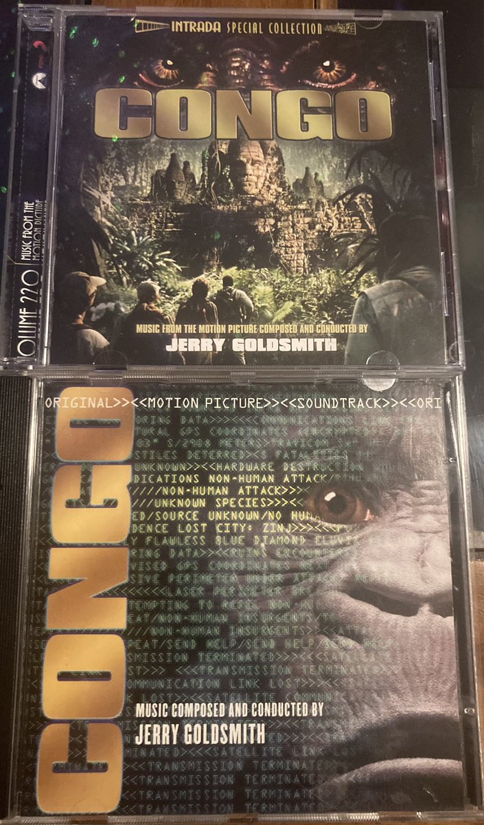 shardasmal's tweet photo. Congo (1995). Una #bandasonora ejemplar de aventuras para un filme muy flojo. #JerryGoldsmith compuso una #bso muy disfrutable con un gran tema central y otros de acción y tensión brillantes, así como una canción para #LeboM #cine #musica #hardasmal #score #soundtrack #pelicula https://t.co/DpL5RFa2yq
