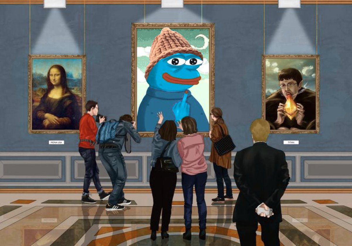 basebrettwifhat's tweet photo. Yo, Bifflets! Guess who's hanging out with the Mona Lisa? Your one and only, Daddy $BIF! #CryptoMeetsArtHistory #TheLouvreAdventures @base $BIF $WIF https://t.co/OYhI6FBmKw