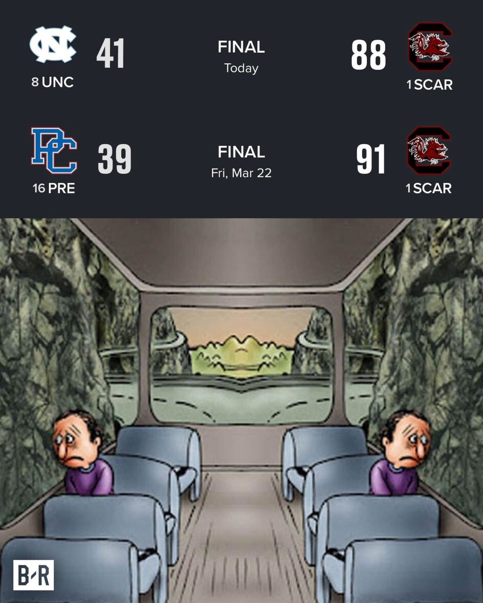 Teams on the ride home after playing South Carolina 😅