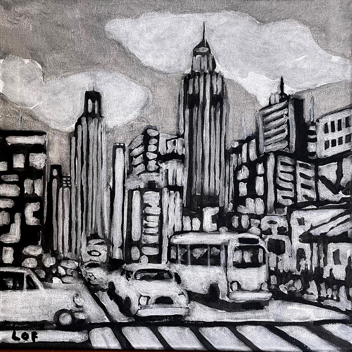 'Cityscape' 14 x 14 in / LOF