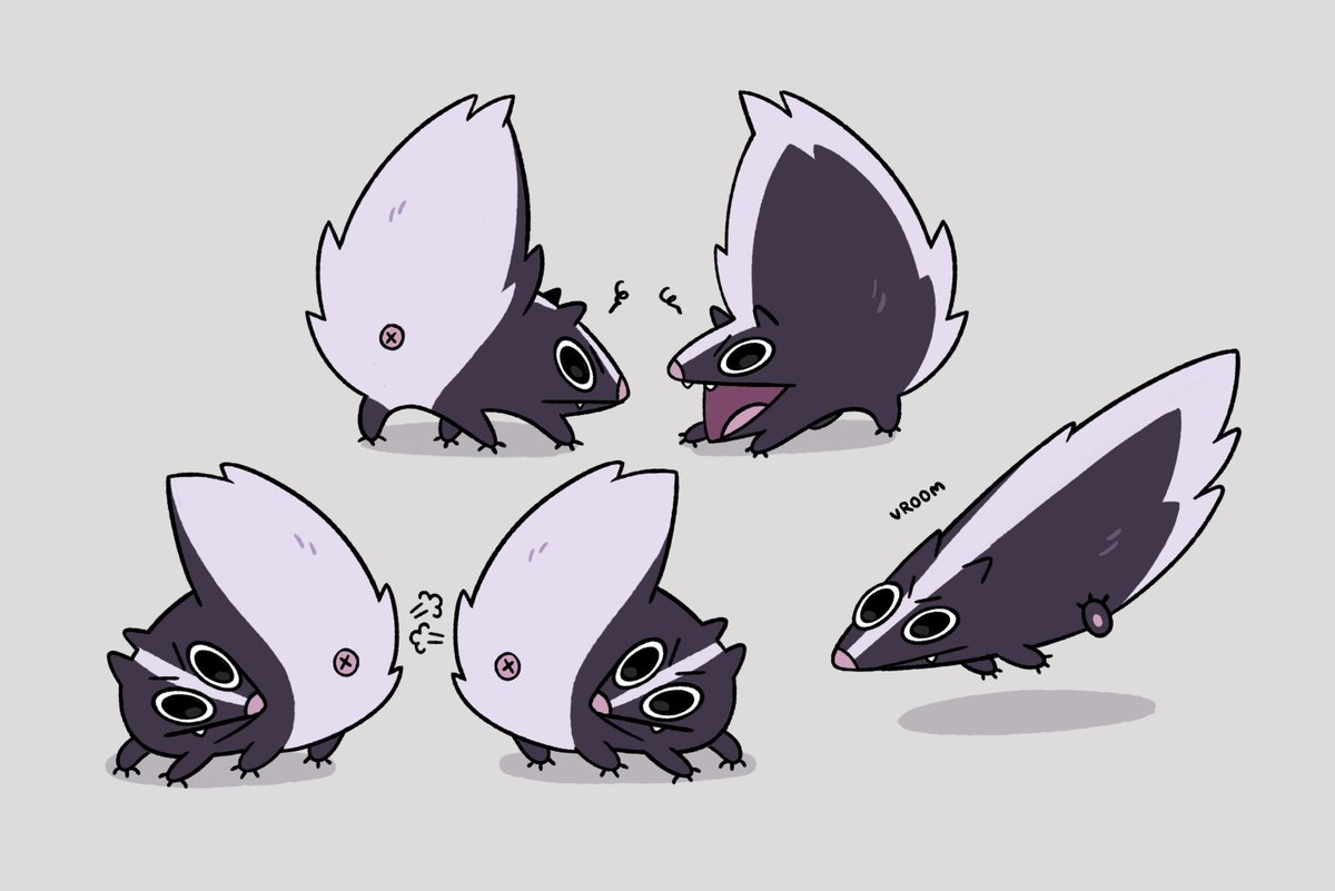 friend showed me videos of baby skunks and I can't stop thinking about those little furry bumper cars