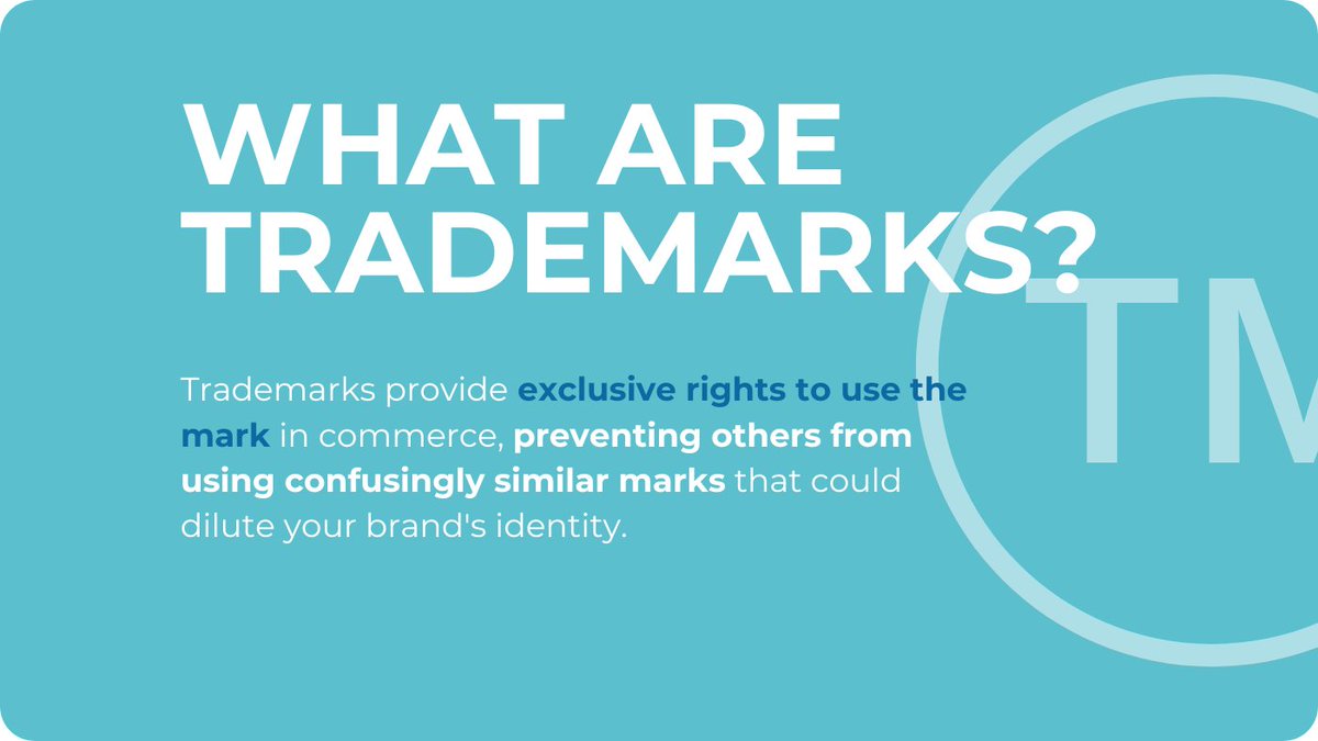 Patent_i_go's tweet photo. #Trademarks are more than logos; they're invaluable assets distinguishing your brand in the market. 

Unlike patents, they protect brand identity, providing exclusive rights and ensuring consumer trust. They're the guardians of brand integrity. #BrandProtection https://t.co/PLo13bOB67