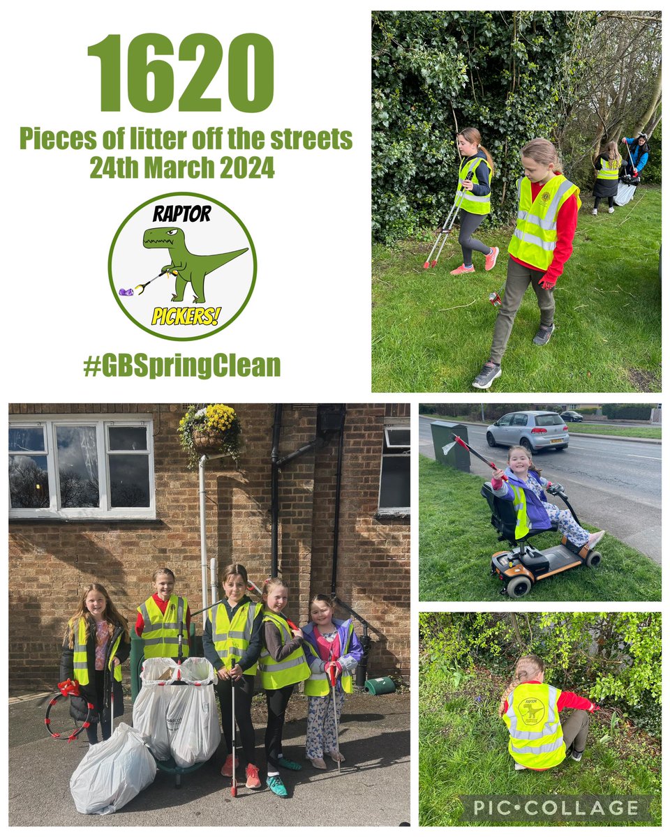 Another 4 bags collected today for the #GBSpringClean 💚 A big thank you to Raptors George, Erin, Poppy, Twiggy and Daisy! A total of 1️⃣6️⃣2️⃣0️⃣ pieces of litter off the streets today! 👏🏻👏🏻 #LitterPickMeUp #LitterHeroes #community #litterpicking #Pontefract