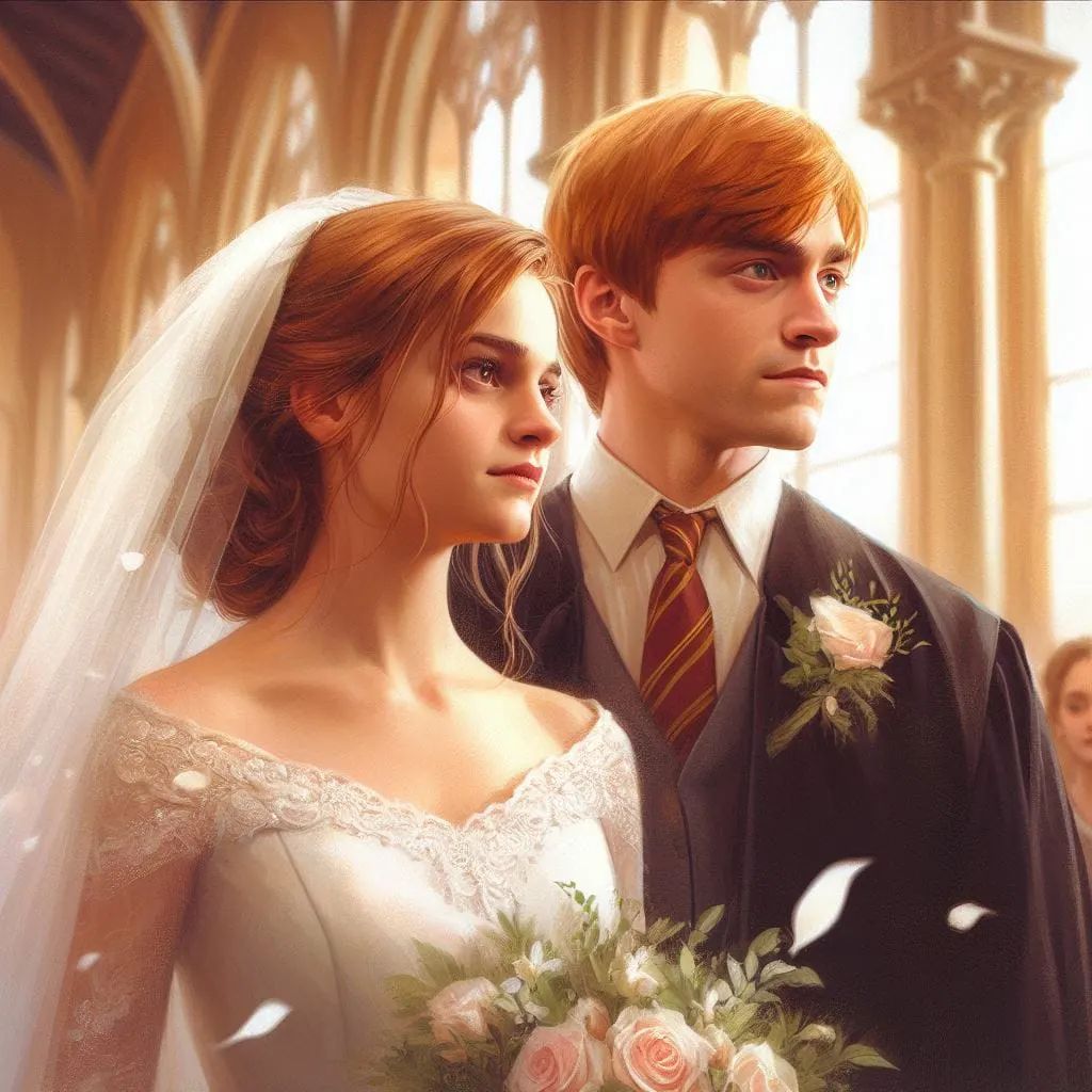 On their wedding day 🤵👰‍♀️ Ron Weasley and Hermione Weasley congratulations 💍💐
#ronweasley #hermoineweasley #hermoinegranger
