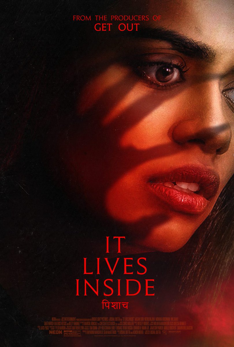creepyduckart's tweet photo. My official poster for the excellent #itlivesinside 🩸#digitalart #NEON https://t.co/BfzCY0Zo8H
