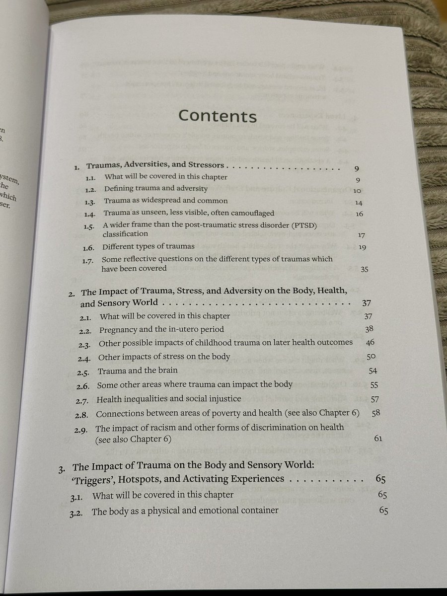 dr_treisman's tweet photo. Contents pages from new trauma informed healthcare book. A little flavour  of what’s inside https://t.co/FBorbfV2qF