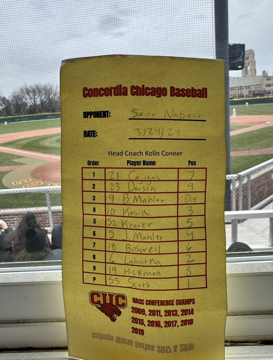 CUCbaseball's tweet image. Game ✌️ Lineup