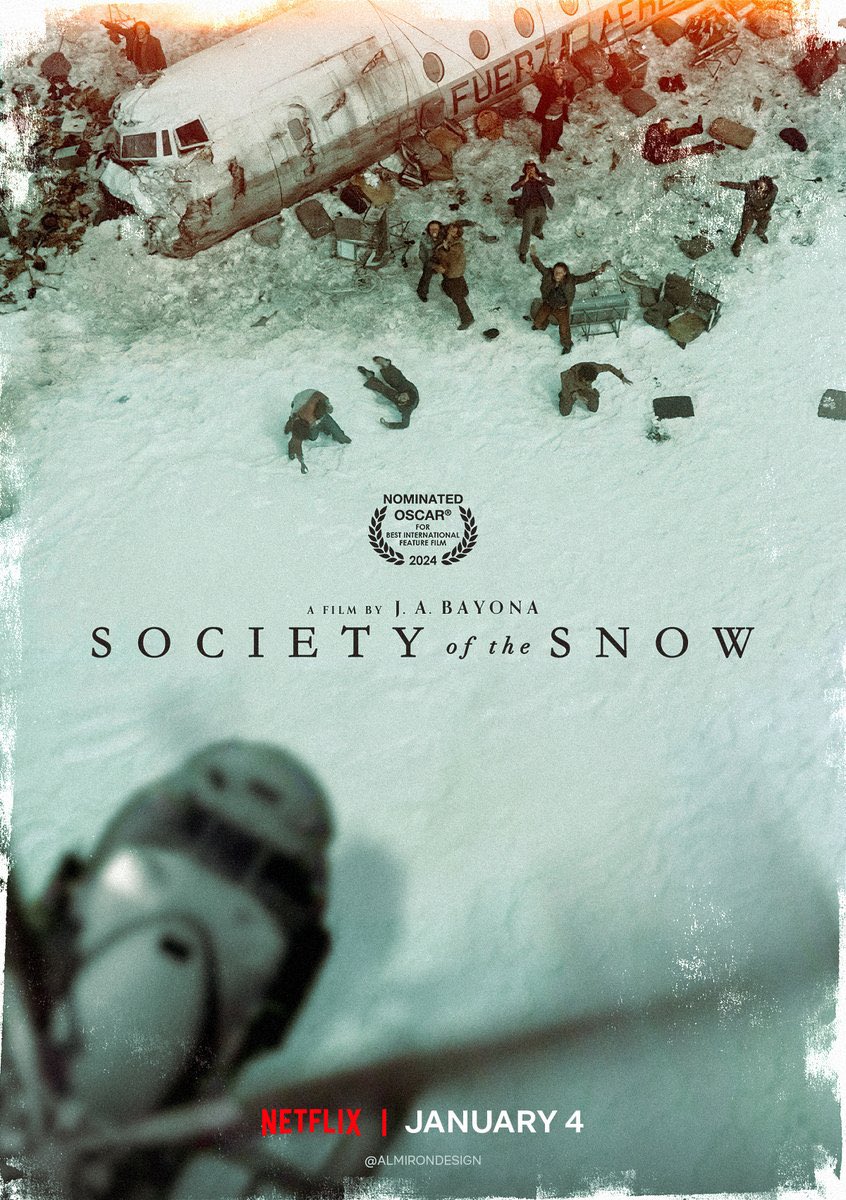 Qué bonito cuando una película desata la creatividad de aquellos que la ven.
Aquí tienes un par de fan art posters de La Sociedad de la Nieve.
El de la izquierda es obra de JammyBotty en The Movie Database y el de la derecha es de @almirondesign 

It’s so wonderful when a movie…