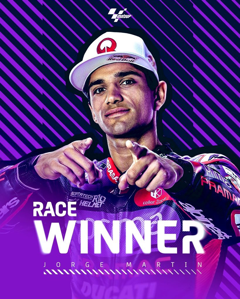 R_BastidasMora's tweet photo. La temporada 2024 de @MotoGP tiene a un nuevo líder, tras el #PortugueseGP de este domingo.

Jorge Martín de Prima Pramac llegó a la cima con la victoria y el Top 3 lo completaron Enea Bastianini de Ducati 2º y el novato Pedro Acosta de GasGas con su primer podio en 3º lugar. https://t.co/mOSasCsWRD