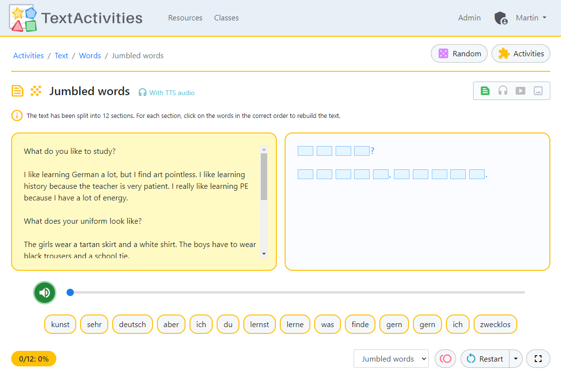 😍 Sample 🇩🇪 German resource now available via the home page (to those not signed in)

Or you can access it directly via this link 👇
🇩🇪 textactivities.com/?sample=german…

#TextActivities #ExploitingTexts #mfltwitterati #TeachingGerman #langchat #mflchat