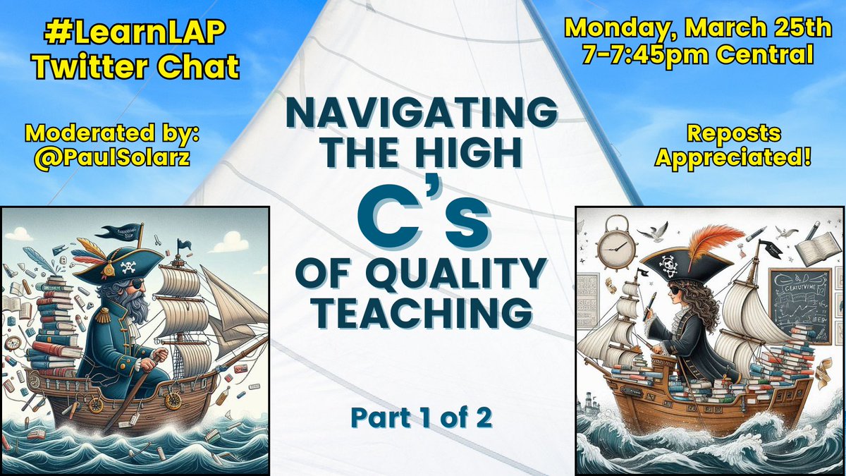 Please join us MONDAY at 7pm Central for #LearnLAP!

#asiaEd #sunchat #nctlchat #1stchat #21stedchat #apchat #ecet2 #edchatri #gclchat #isnchat #mnlead #nbtchat #titletalk #wischat #urbnedchat #aussieed #edumatch #nhed #TOKchat #Read4Fun #nctlchat #podcastPD #aplitchat #ntchat
