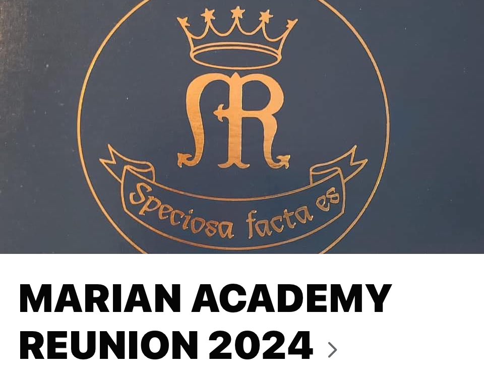 Hey Marian Academy Grads and Former Staff
Get your reunion tickets before ticket sales close on March 31. Event is April 13. 

eventbrite.com/e/marian-acade…