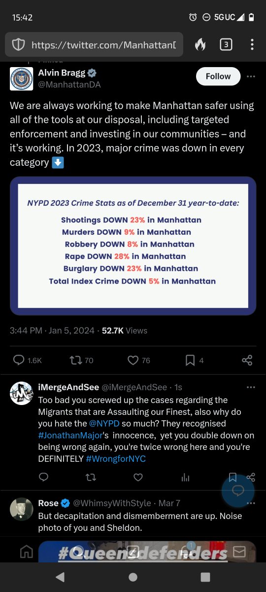iMergeAndSee's tweet photo. Please remove @AlvinBraggNYC as Manhattan D.A. this man clearly does not support the #NYPD as seen by his timings on migrants that assault or cops and their report regarding #JonathanMajors, yet it's taking credit for THEIR work! #BlesshisHeart but he is pitiful and #WrongforNYC https://t.co/63vtEs7WVA