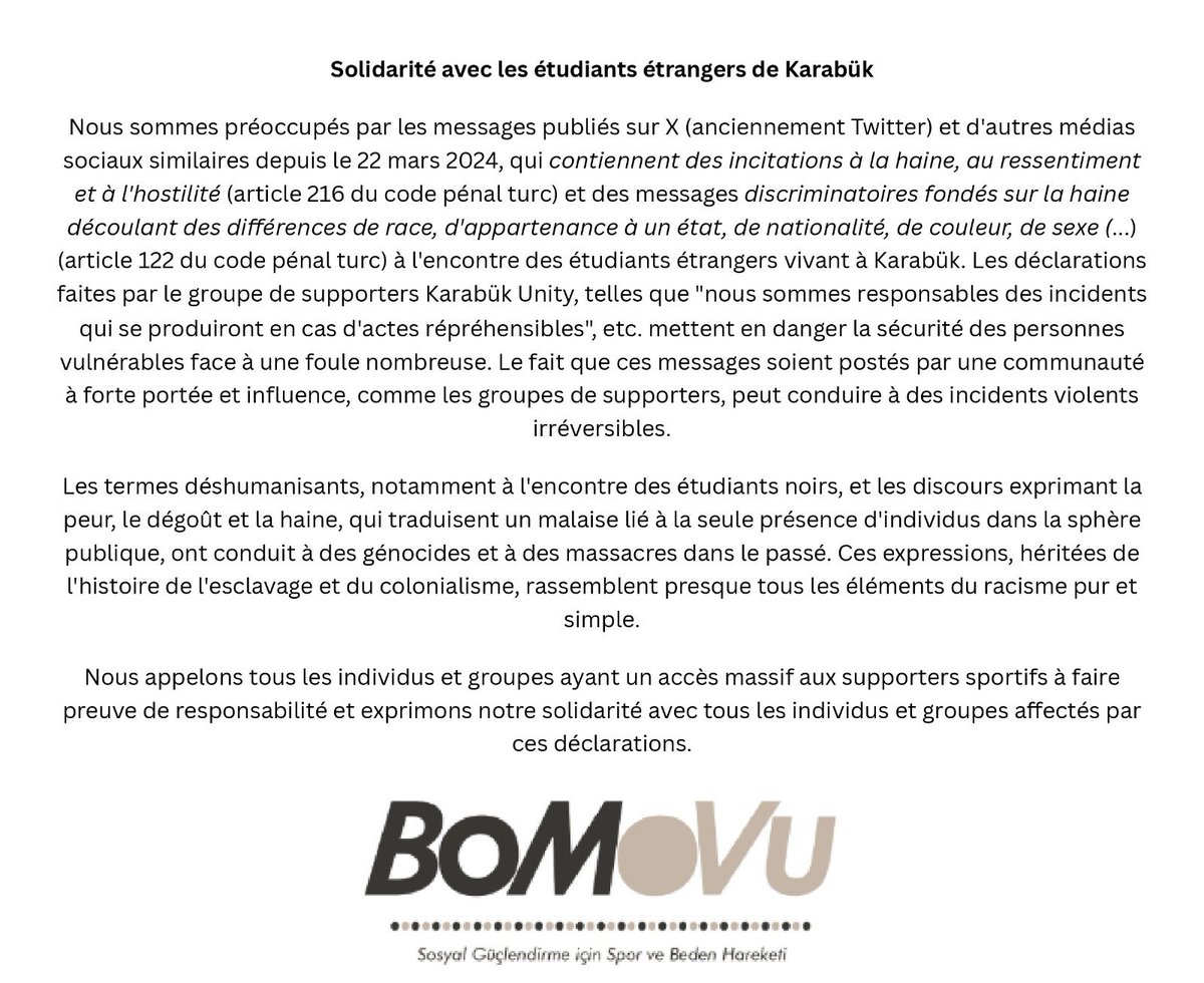 Solidarité avec les étudiants étrangers de Karabük! 
<a href="/ENAREurope/">ENAR Europe</a>