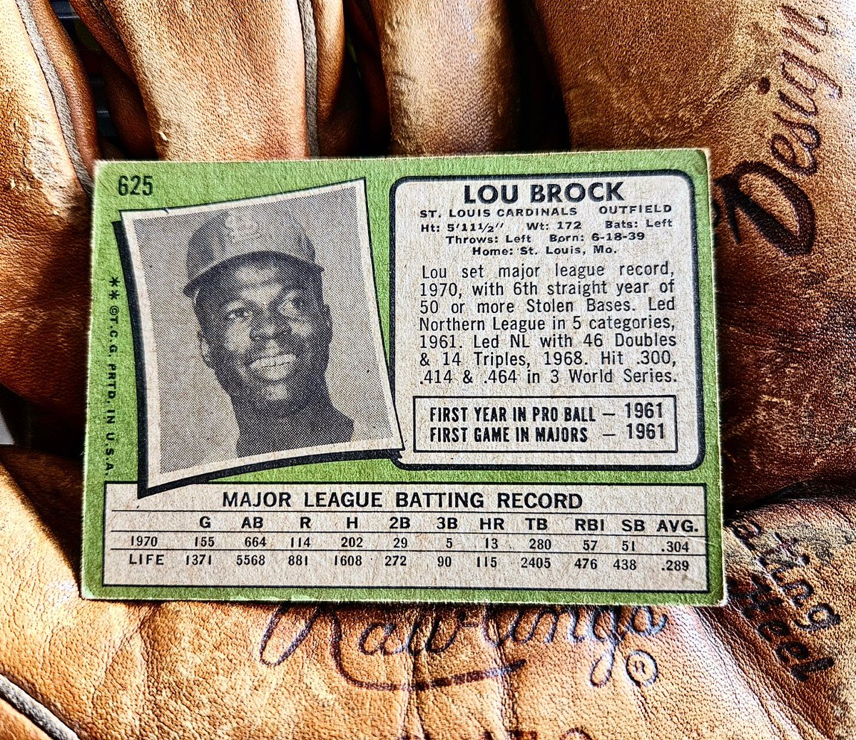 GaetanAlibert's tweet image. Topps 1971, Lou Brock.

Hall of Famer
6 x All Star
2 World  Series (avec les Saint Louis Cards en 1964 et 1967)
Club des 3000 hits
2ème all time en bases volées en carrière
2ème en bases volées sur une saison depuis 1901

Les Topps 1971 sont magnifiques 🤩⚾️ #baseballcard