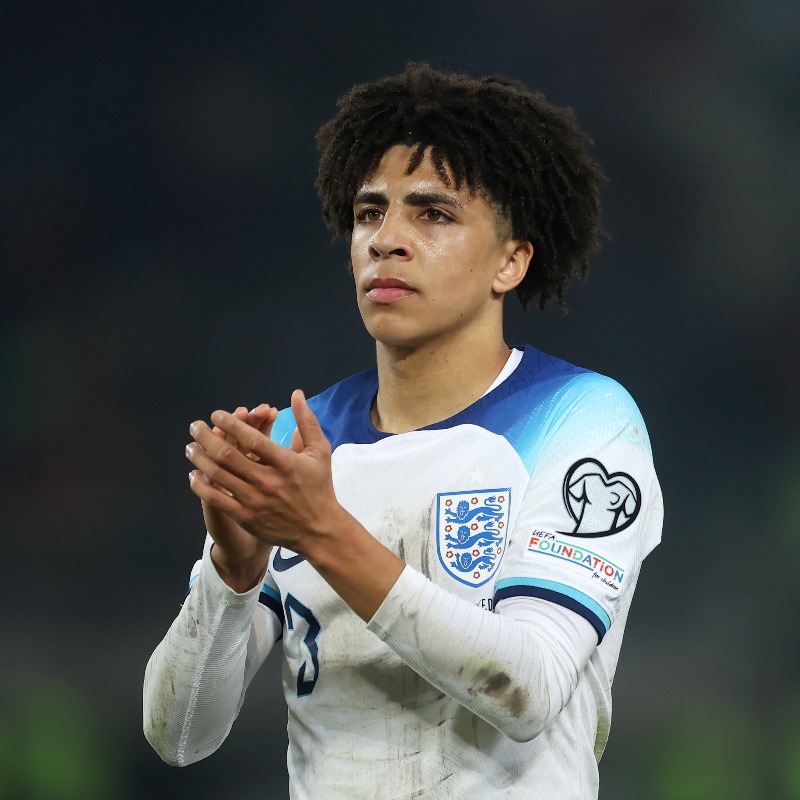 England's tweet photo. An update from the camp, as @Jamestrafford6 and Rico Lewis move across from the #YoungLions to join our #ThreeLions squad: