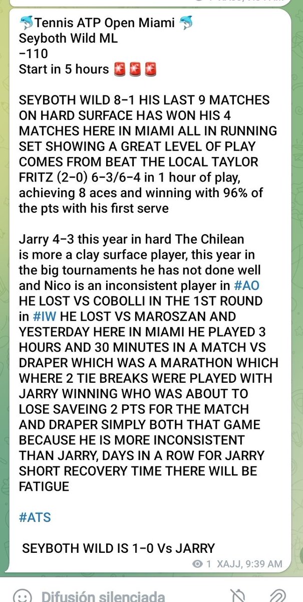 josejav74223296's tweet photo. 🐬#Tennis #ATP #OpenMiami 🐬
Seyboth Wild ML
-110 
Start in 30 minutes 🚨🚨🚨 https://t.co/MeSMYUScZS