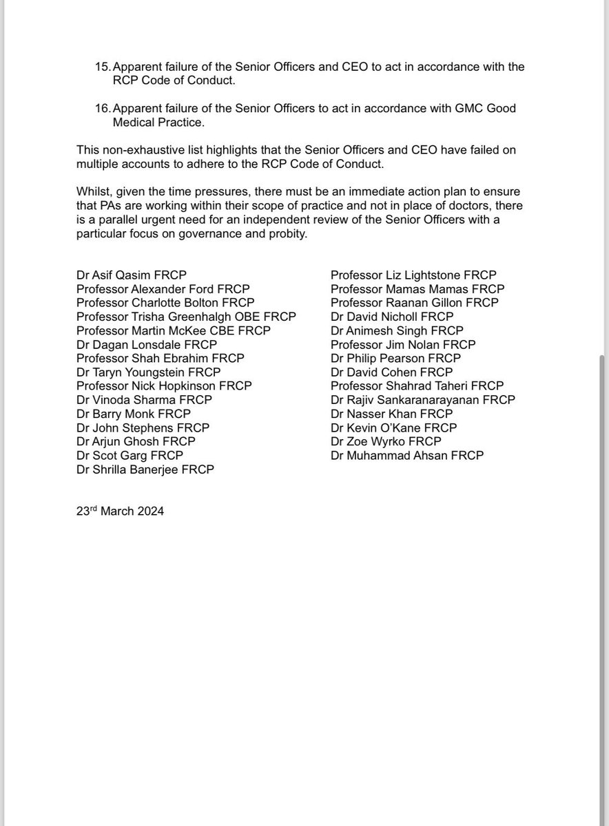 As one of the 29 signatories of this document we call for urgent action to ensure that PAs are working within their scope of practice as per @TheBMA guidelines- we can no longer place patients at risk for tik tok likes, or personal ego. You want to practice medicine- go to