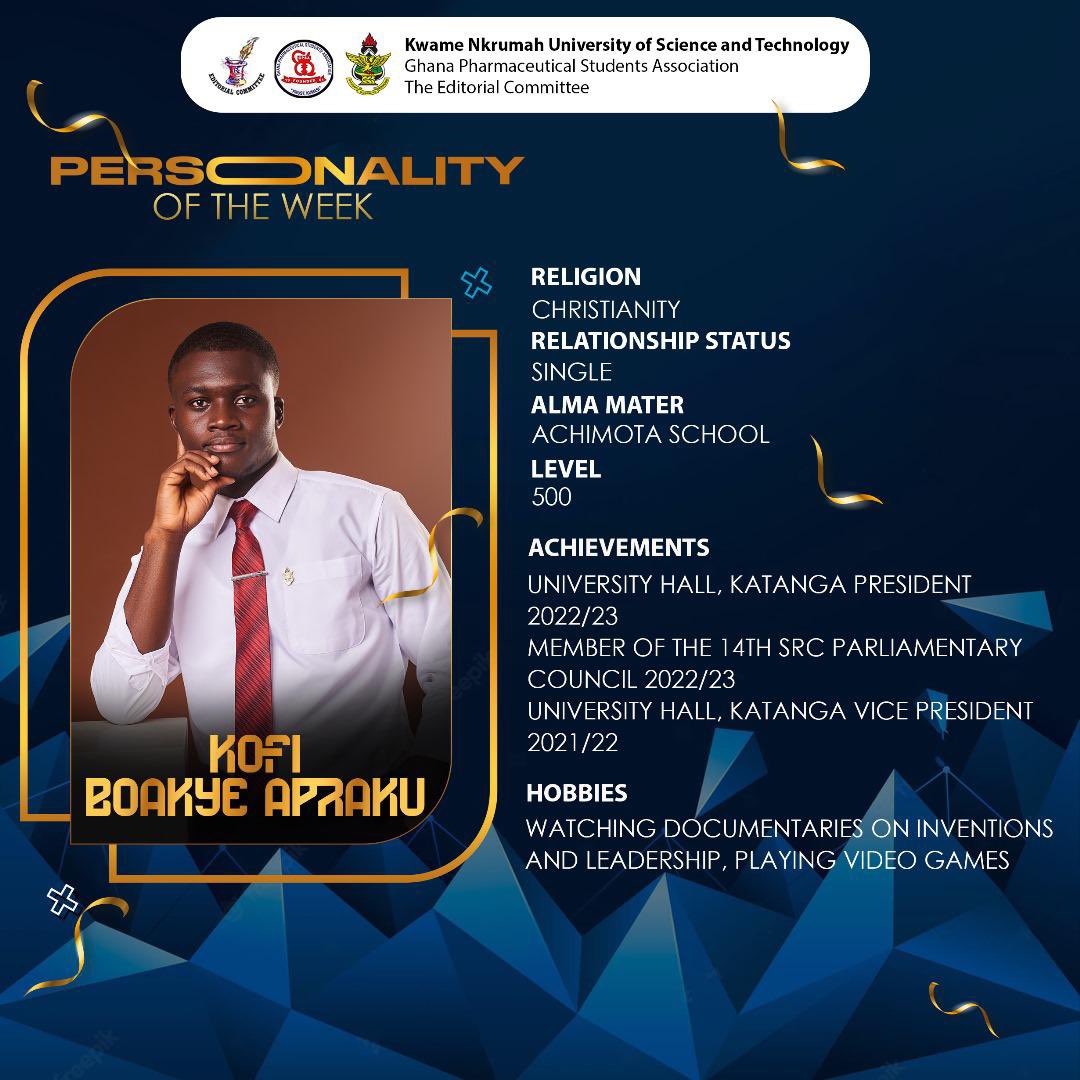thekofiboakye's tweet photo. Dear  @KNUSTGH student, I’m honored to be the Personality of this week for @gpsa_knust.

Kindly tap the link below to read the full interview
⬇️
https://t.co/j6FRYuItkB https://t.co/cg4ygoA8qf