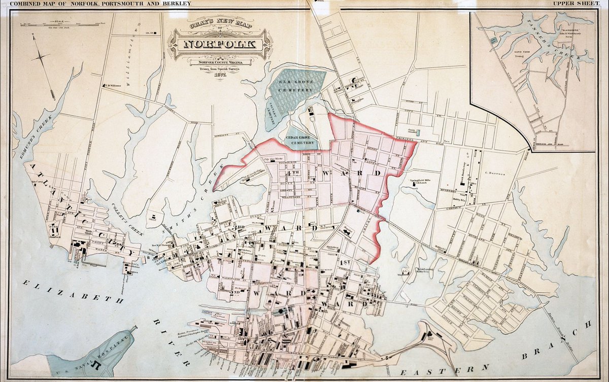 Belfast_Bomber's tweet photo. Have you ever wondered why downtown Norfolk floods so easily? A majority of the city was a creek or inlet 150 years ago! https://t.co/yA22crw9Y4