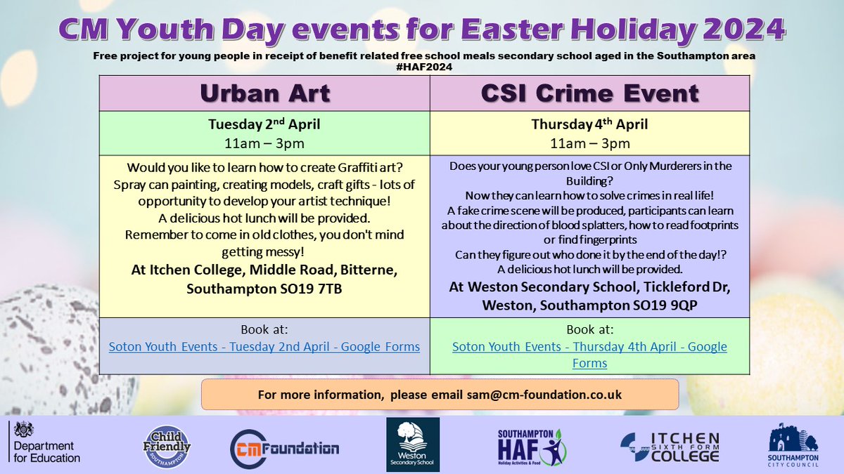 The_LYP's tweet photo. Some fun activity ideas for the Easter break in #Southampton
#easteractivies #easter #easterfun #youngpeople https://t.co/NohOS2rof4