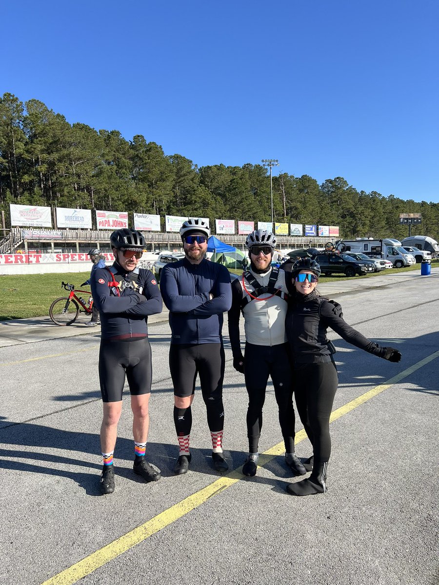 mary_moyamendez's tweet photo. Congrats to everyone who did the #Croatan bike race yesterday and today! 🚴🏽‍♀️ We braved the cold, rain, and wind but WE DID IT! So proud of this accomplishment, especially for my husband placing SECOND🥈 Love this community and our friends ❤️ @DukeSurgRes @DukeSurgery @norinewchan https://t.co/NcRWgUh9pK