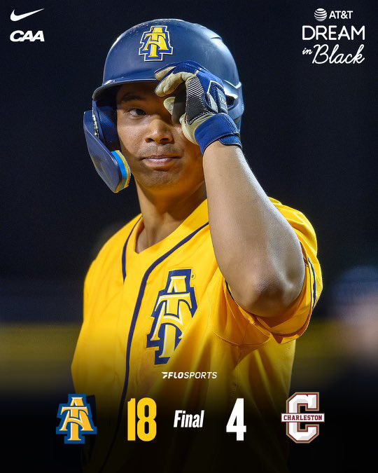 2-1 for the weekend against conference foe #CofC 💙💛 AGGIES WIN!! 

<a href="/NCAT_Baseball/">𝓓𝓲𝓪𝓶𝓸𝓷𝓭 𝓐𝓰𝓰𝓲𝓮𝓼</a> x #AggiePride