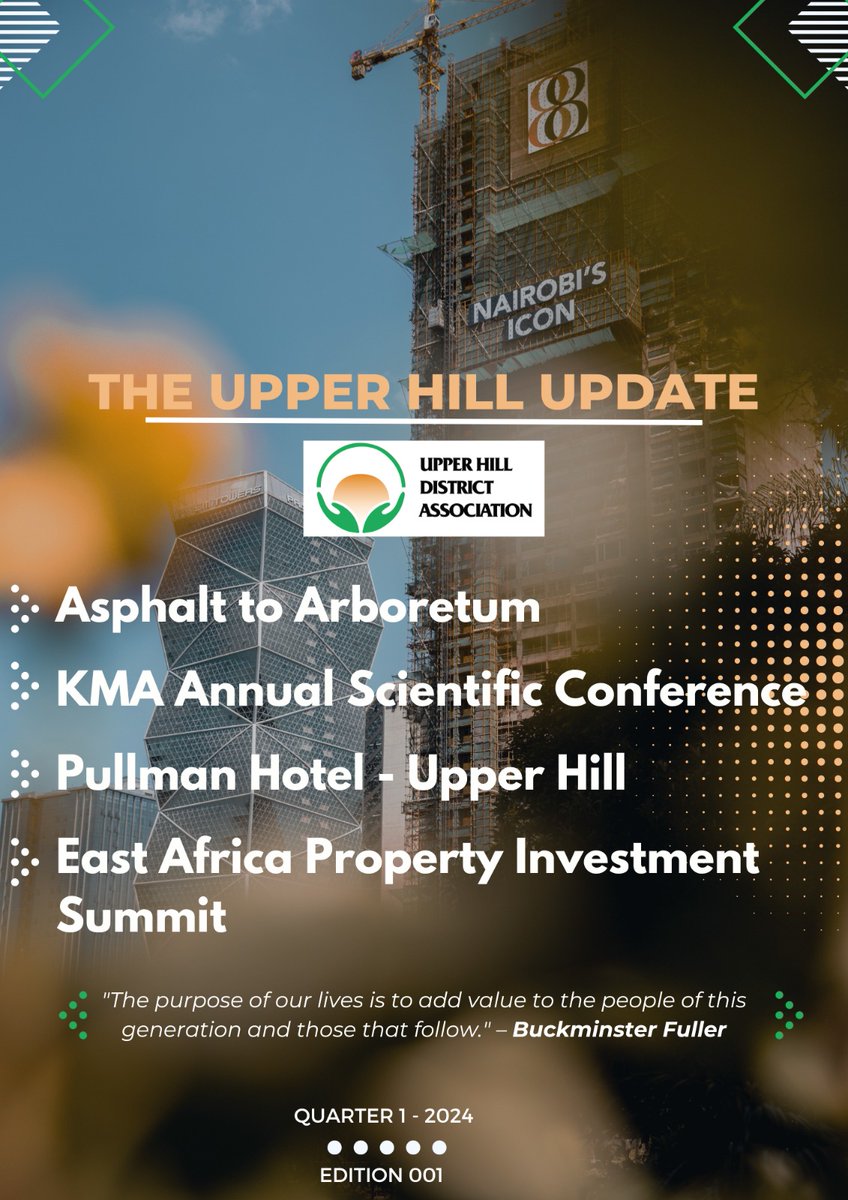 uhda_KE's tweet photo. The Upper Hill Update - Free Virtual Magazine.
Coming out on the 28th of March 2024.
#upperhill #Nairobi #financialhub #medics #hotel #pullman #eapi2024 https://t.co/31ltmhxpxo