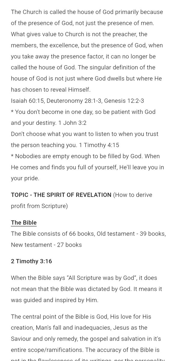 TosinofJesus's tweet photo. THE SPIRIT OF REVELATION (How to derive profit from Scripture) https://t.co/vbjdZoELtB
