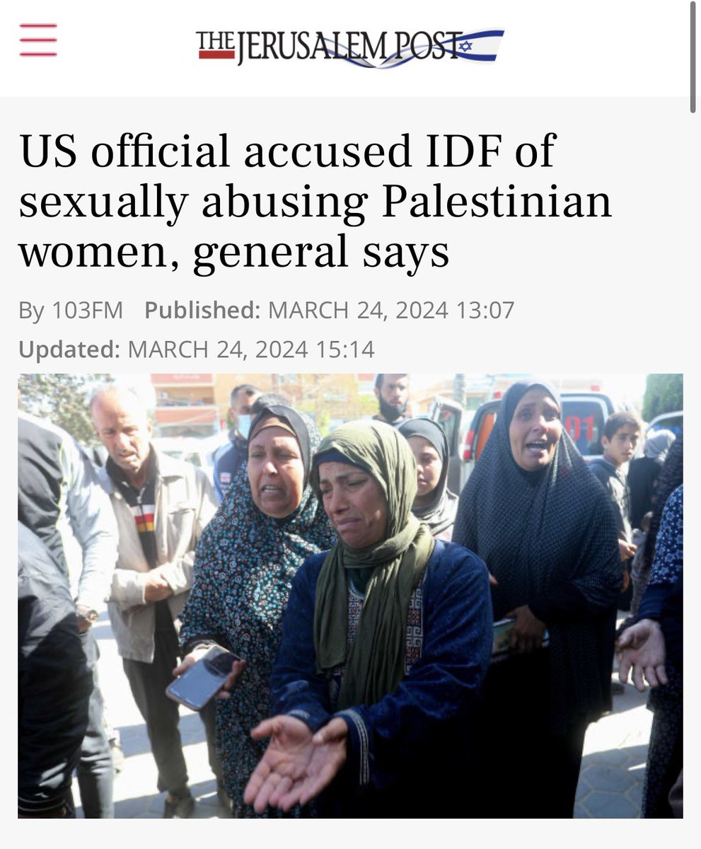 There is now overwhelming evidence of rape and sexual assault of Palestinians by Israeli forces in Gaza, and of sexual abuse of Palestinian kids in the West Bank. Notice the deafening silence on this. Why? Because they don’t see Palestinian women and kids as humans.